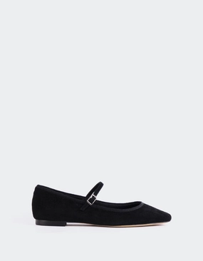 Non Leather Mary Jane Shoes Casilina Black Suede