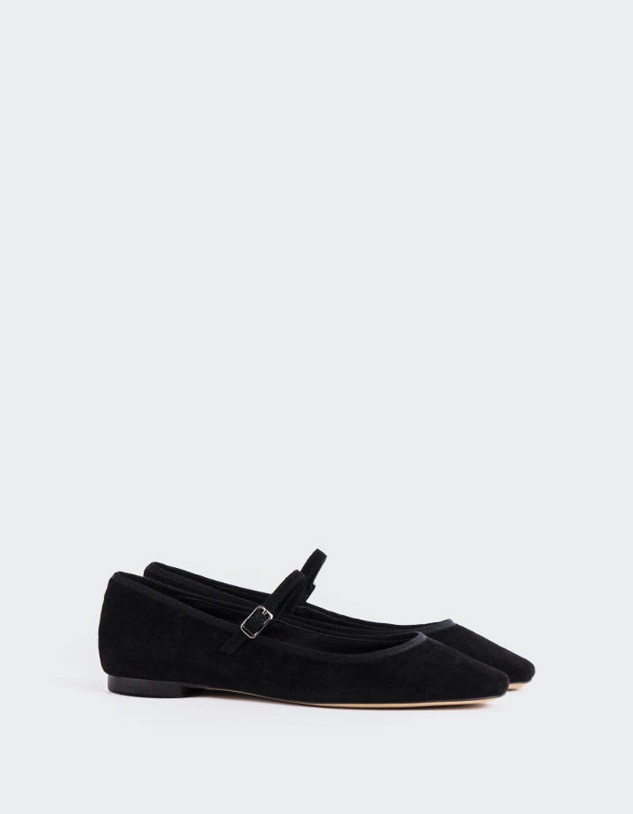 Lightweight Mary Jane Shoes Casilina Black Suede