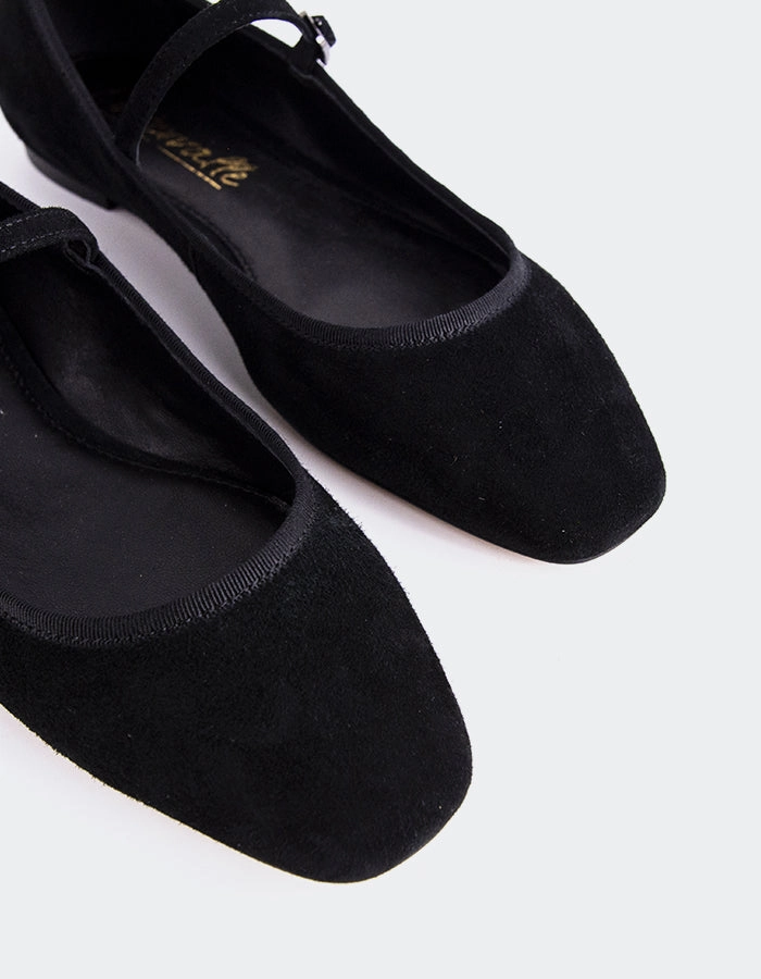 Casilina Black Suede Drew Genoa Mary Jane Shoes