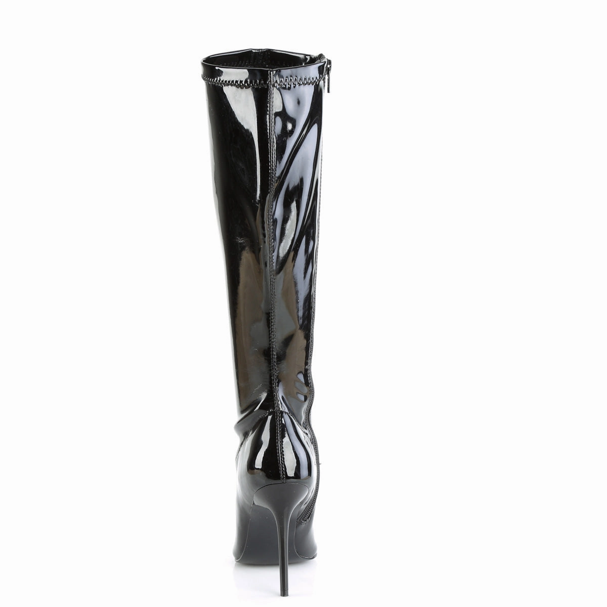 Netion Knee High Boots 4 Inch Heel CLASSIQUE-2000 Black Stretch Pat