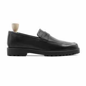 Molybdix - Men's Black Calf Leather Loafer Gucci Loafers Fur
