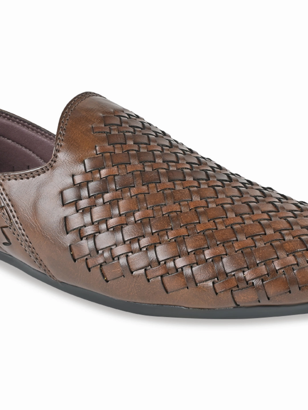 Barbados Sandals Royal Regal Brown Men Woven Chatai Slip Ons