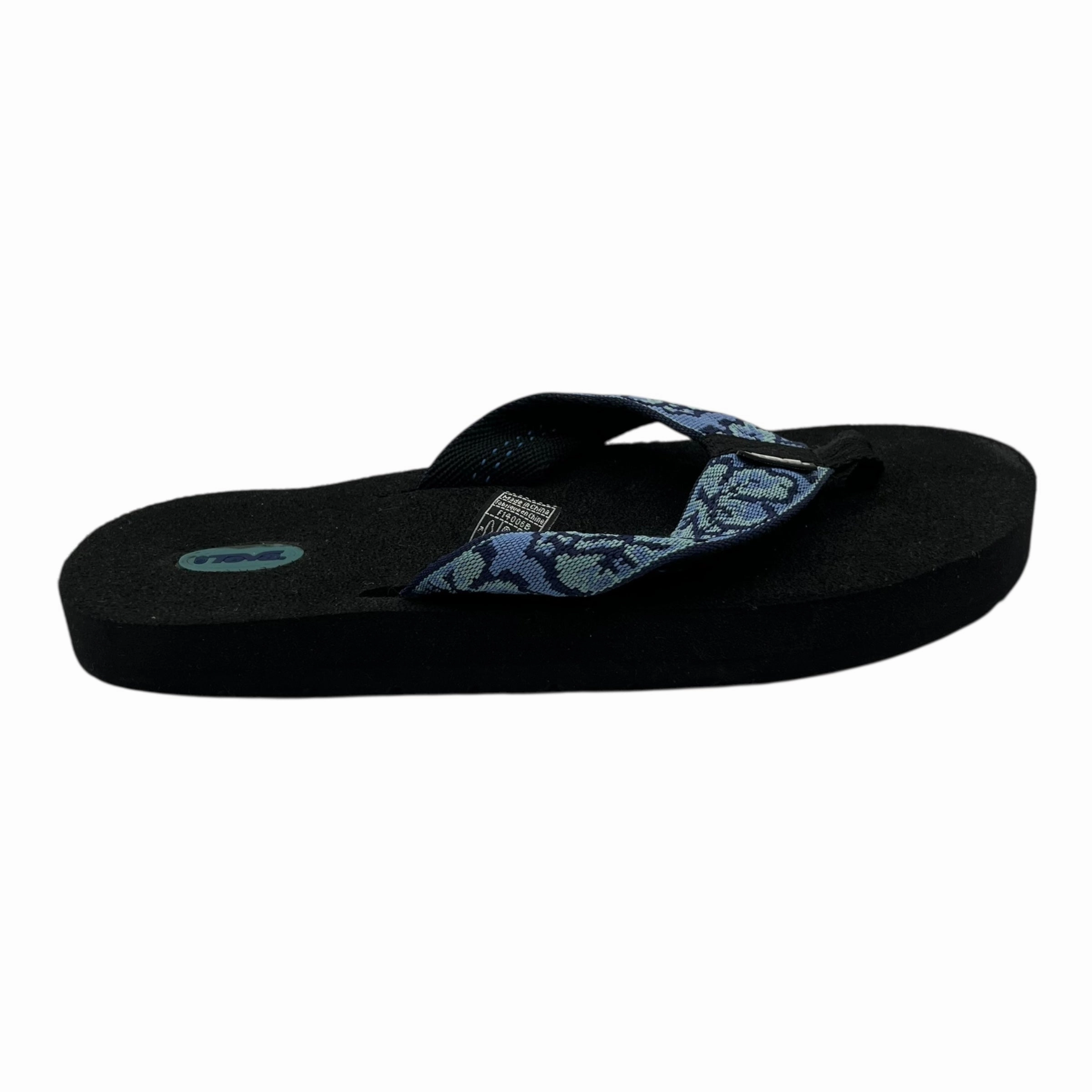 Flip Flops For Short Toes Sandals Flip Flops By Teva In Black & Blue, Size:10