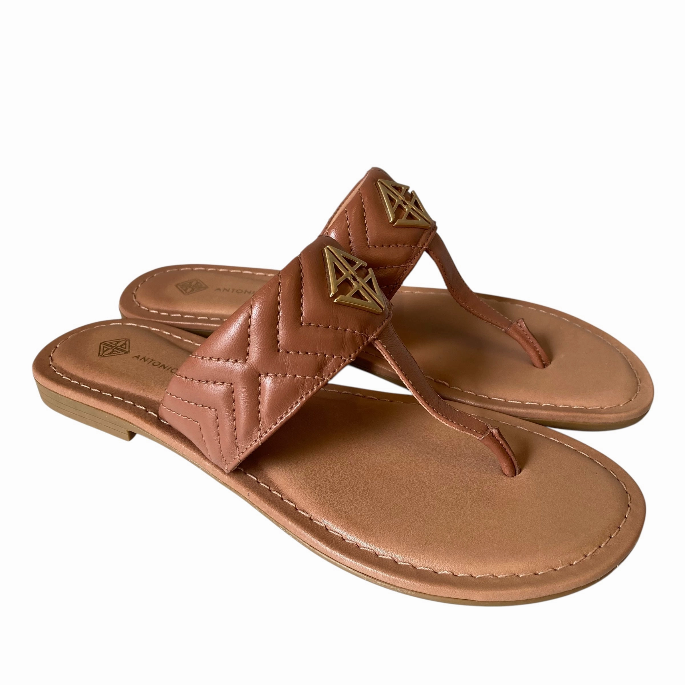 Sandals Flip Flops By Antonio Melani In Tan, Size:7 Flip Flops Flat Feet