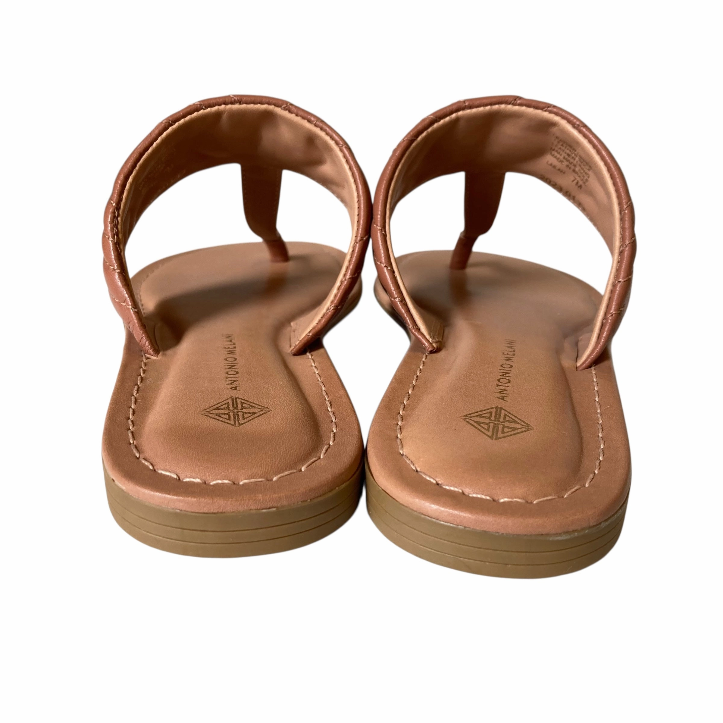 Flip Flops With A Wedge Heel Sandals Flip Flops By Antonio Melani In Tan, Size:7