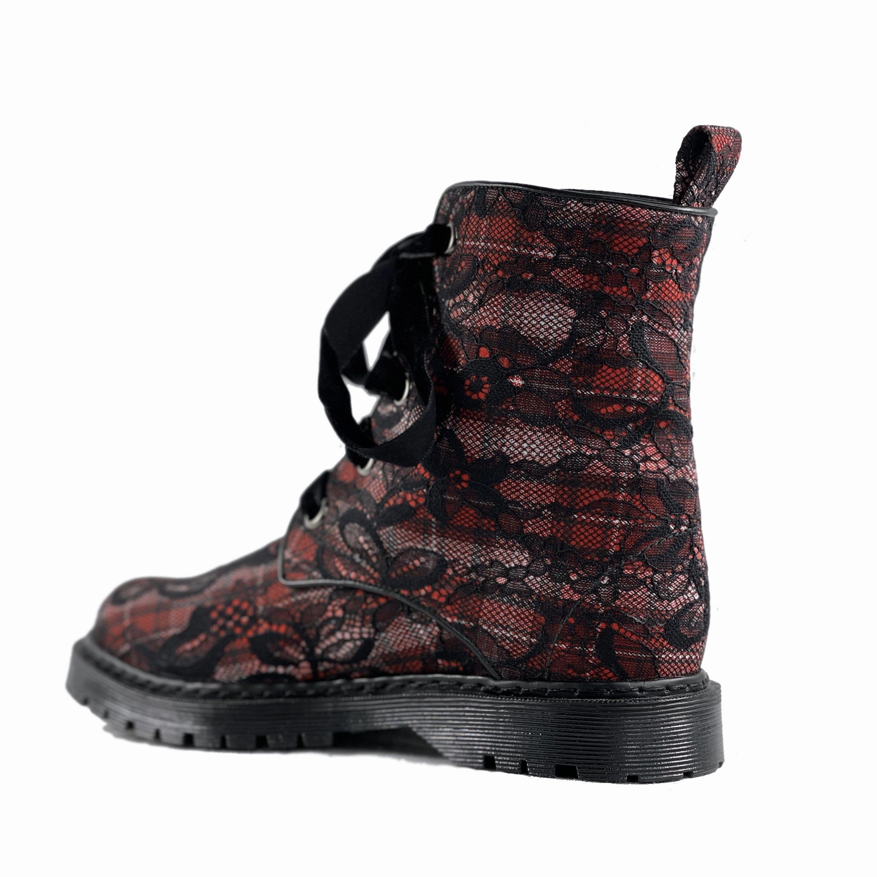 Laine Zip Combat Boot 'Billie' vegan combat boots by Zette Shoes - tartan lace