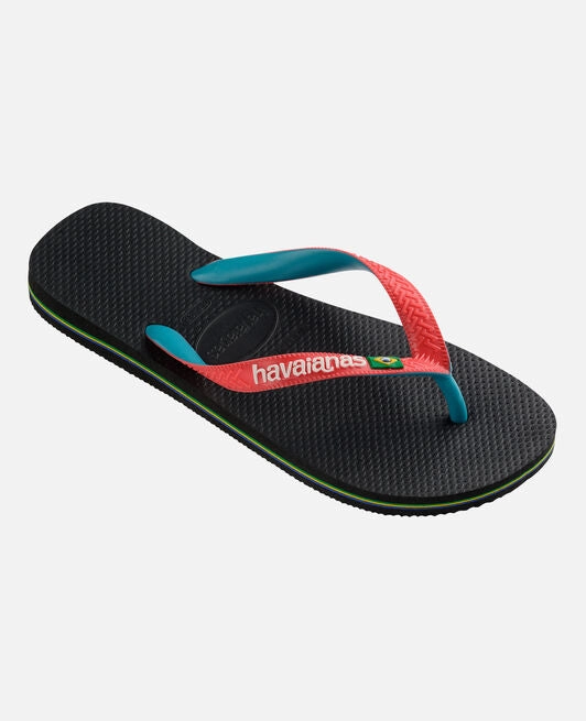 HAVAIANAS BRASIL MIX - BLACK.RED RUBY Kanye West Flip Flops