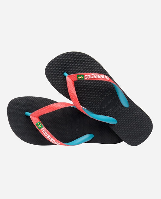 HAVAIANAS BRASIL MIX - BLACK.RED RUBY Stitch Flip Flops