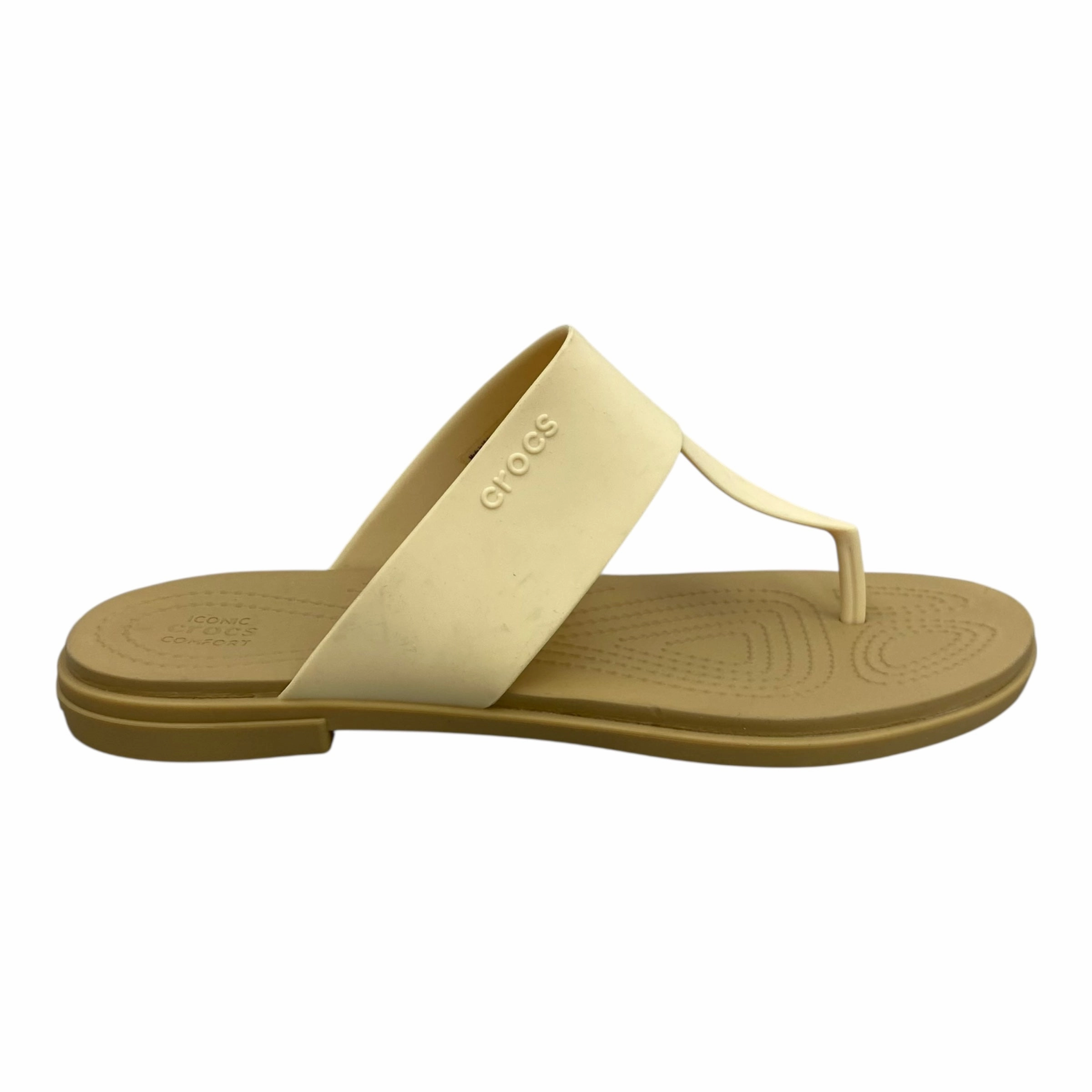 Sandals Flip Flops By Crocs In Tan, Size:9 Size 4 Flip Flops