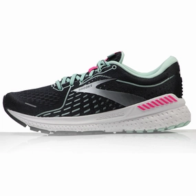 Brooks Adrenaline GTS 21 Women's Running Shoe - Black/Turquoise/Raspberry High Heel Running Shoes