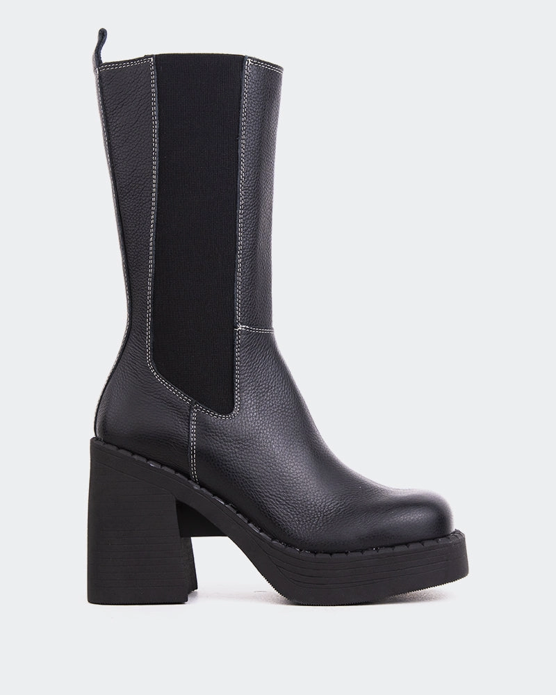 Bexley Black Leather Shoes Chelsea Boots