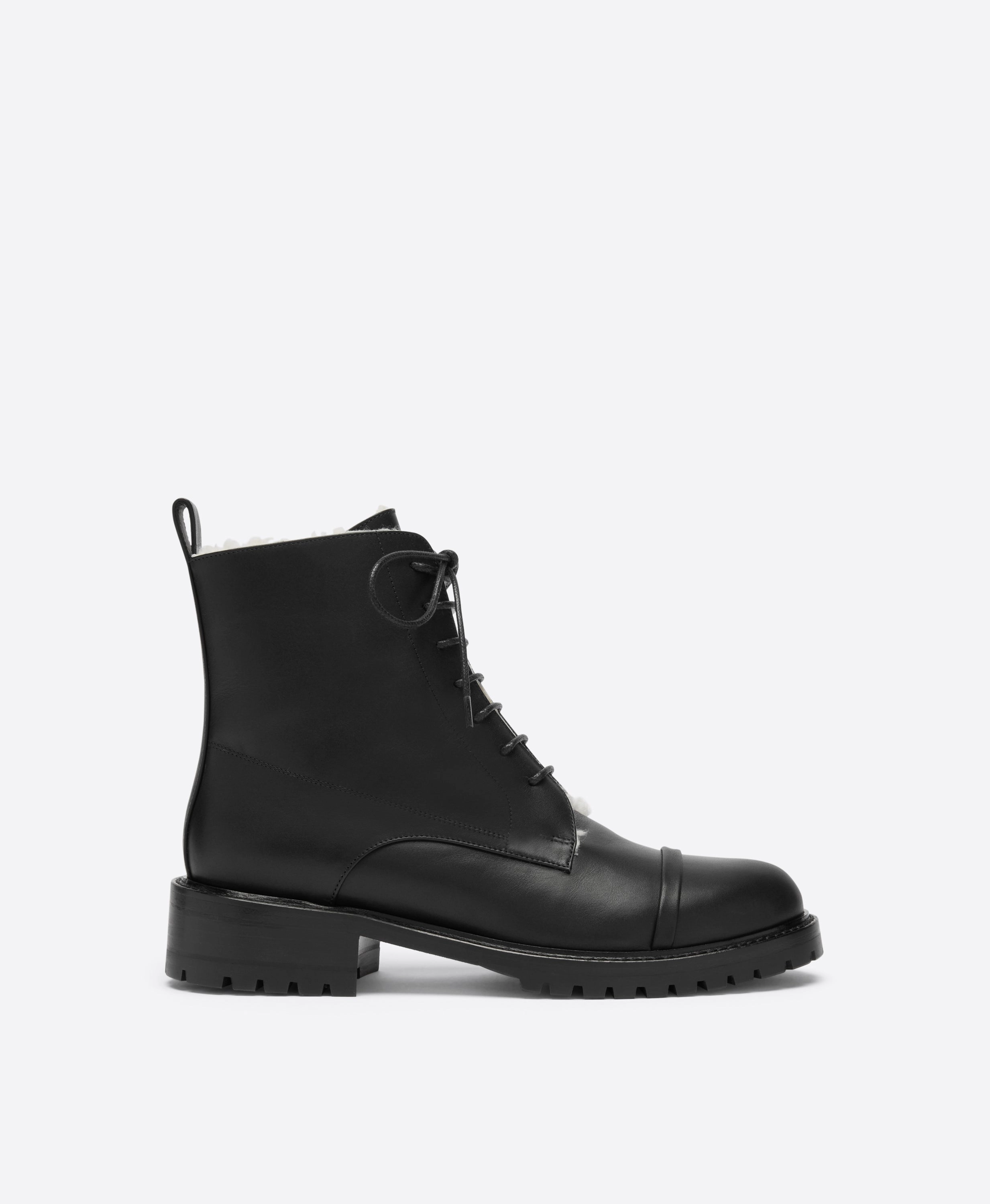 Miller Black Shearling Lined Combat Boots Cheap Combat Boots Under 20 Dollars