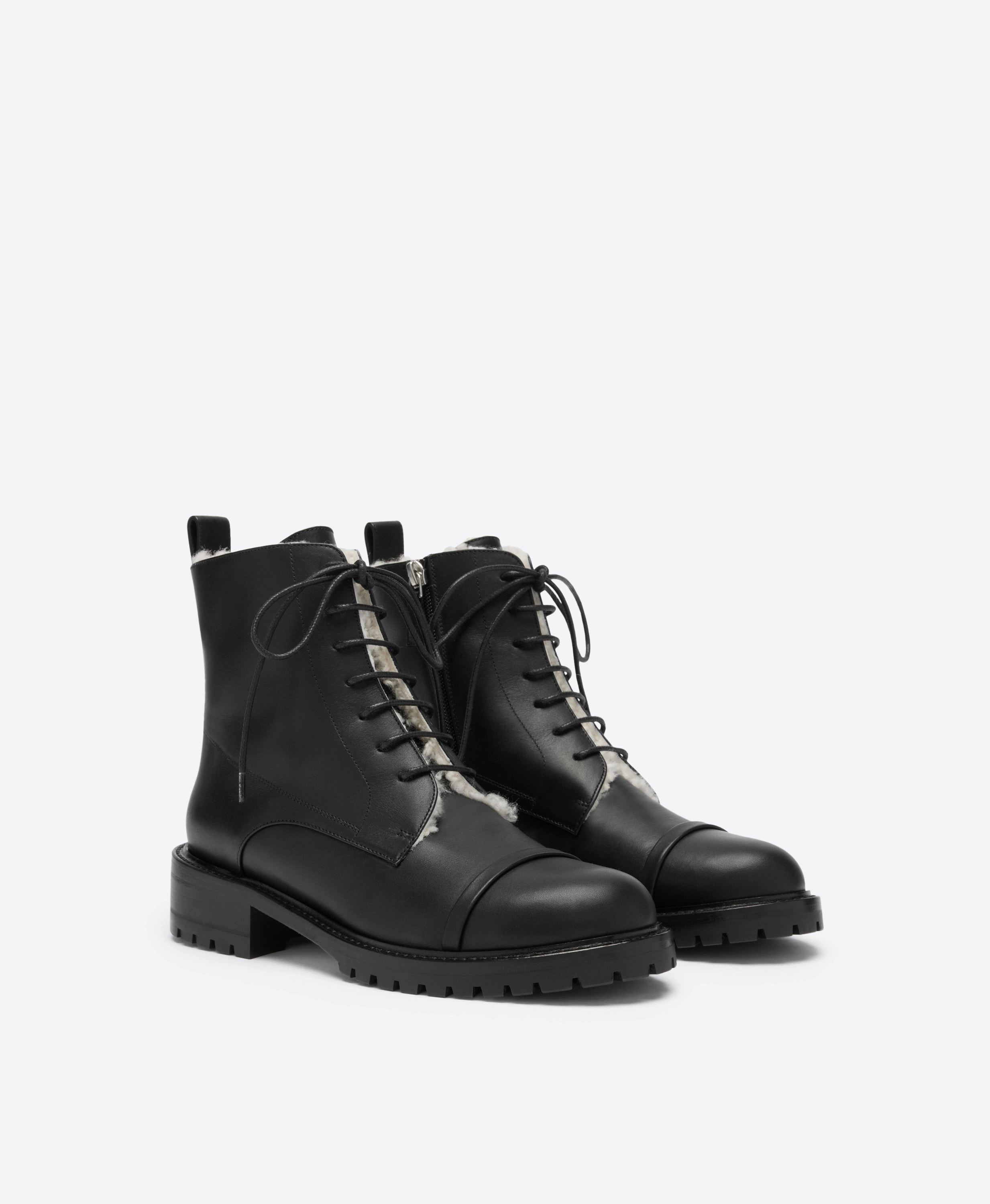 Outfits With Combat Boots 2020 Miller Black Shearling Lined Combat Boots
