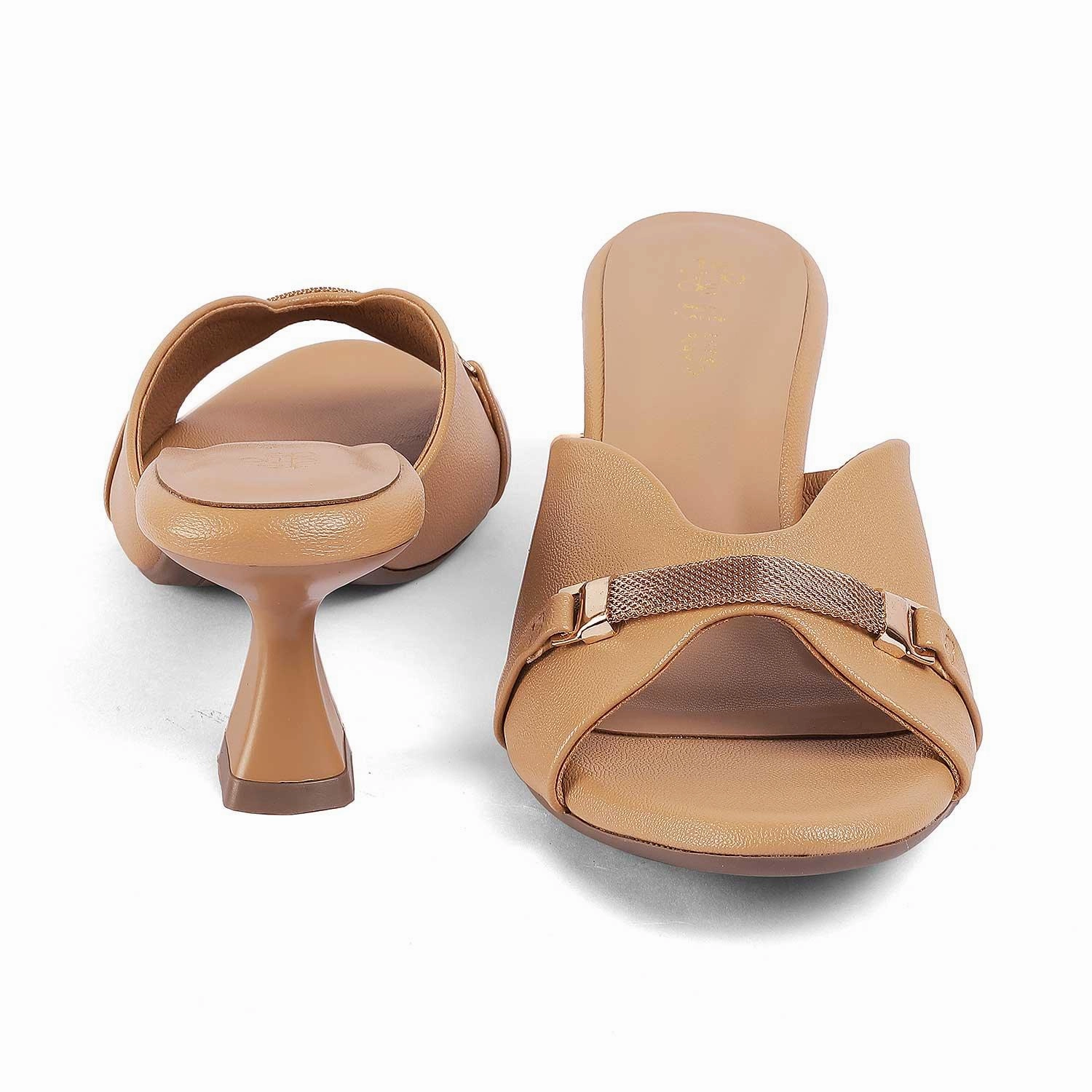 Tresmode Trigger Beige Women's Dress Heel Sandals Plantation Resort