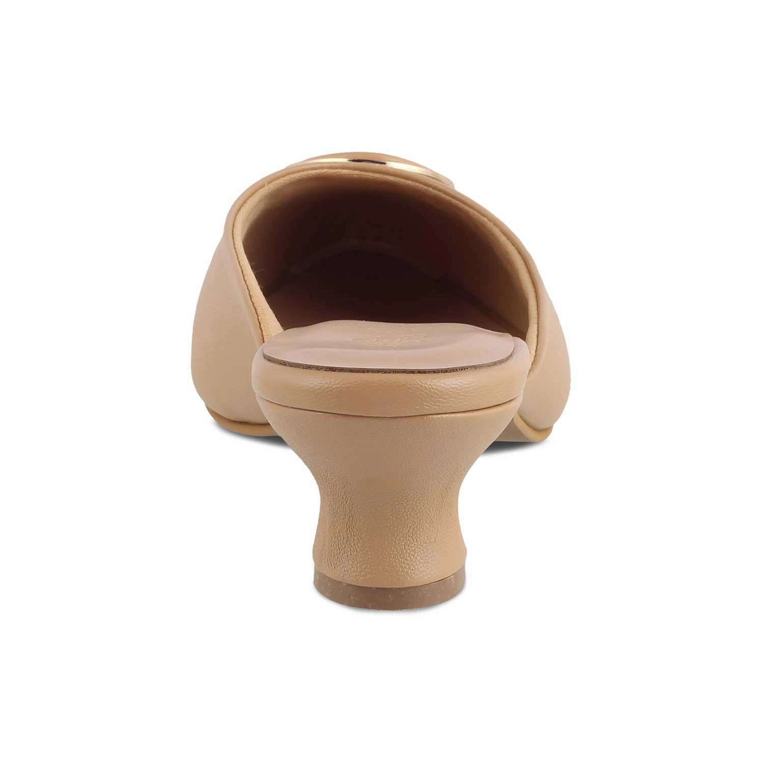 The Jelew Beige Women's Dress Mule Sandals Tresmode Wood Platform Sandals