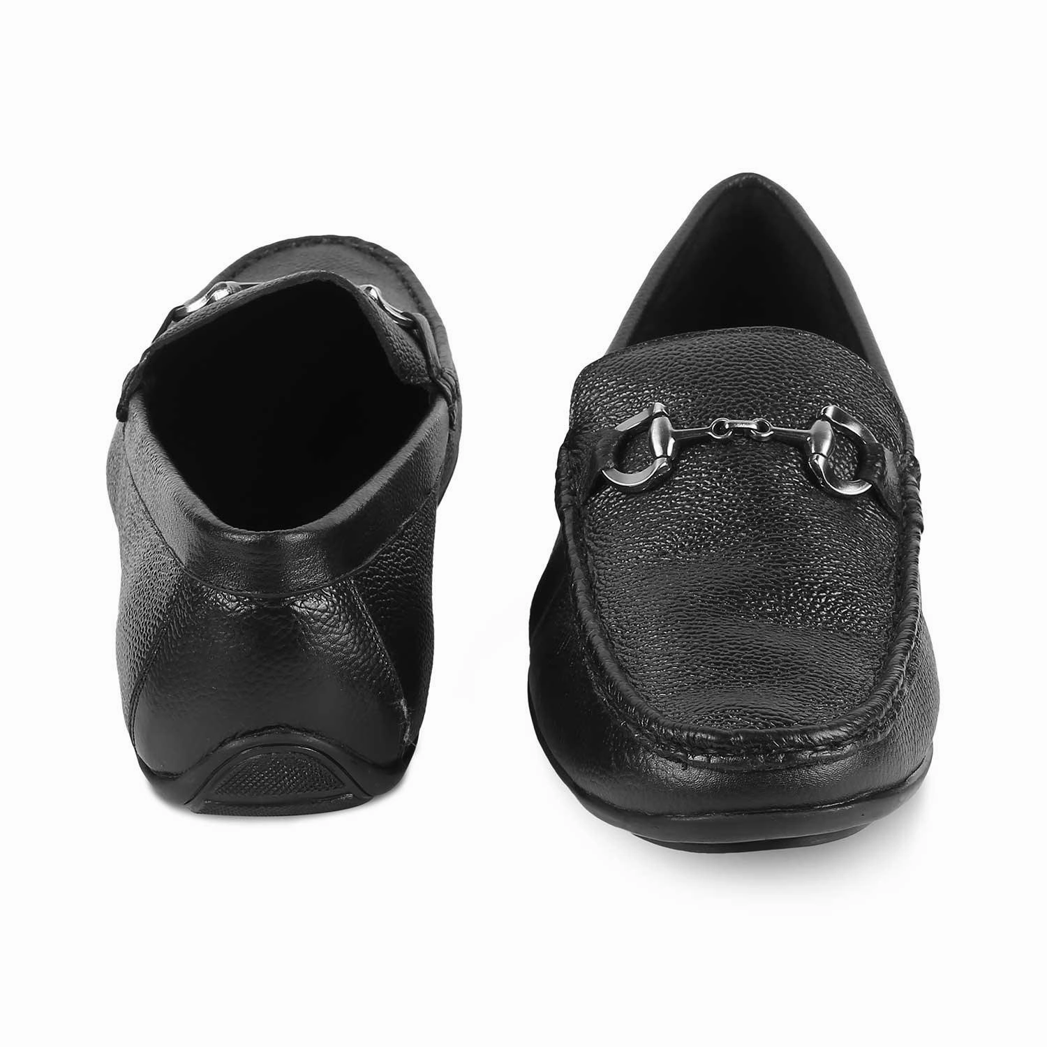 The Rosee Black Men's Leather Driving Loafers Tresmode Affordable Mens Loafers