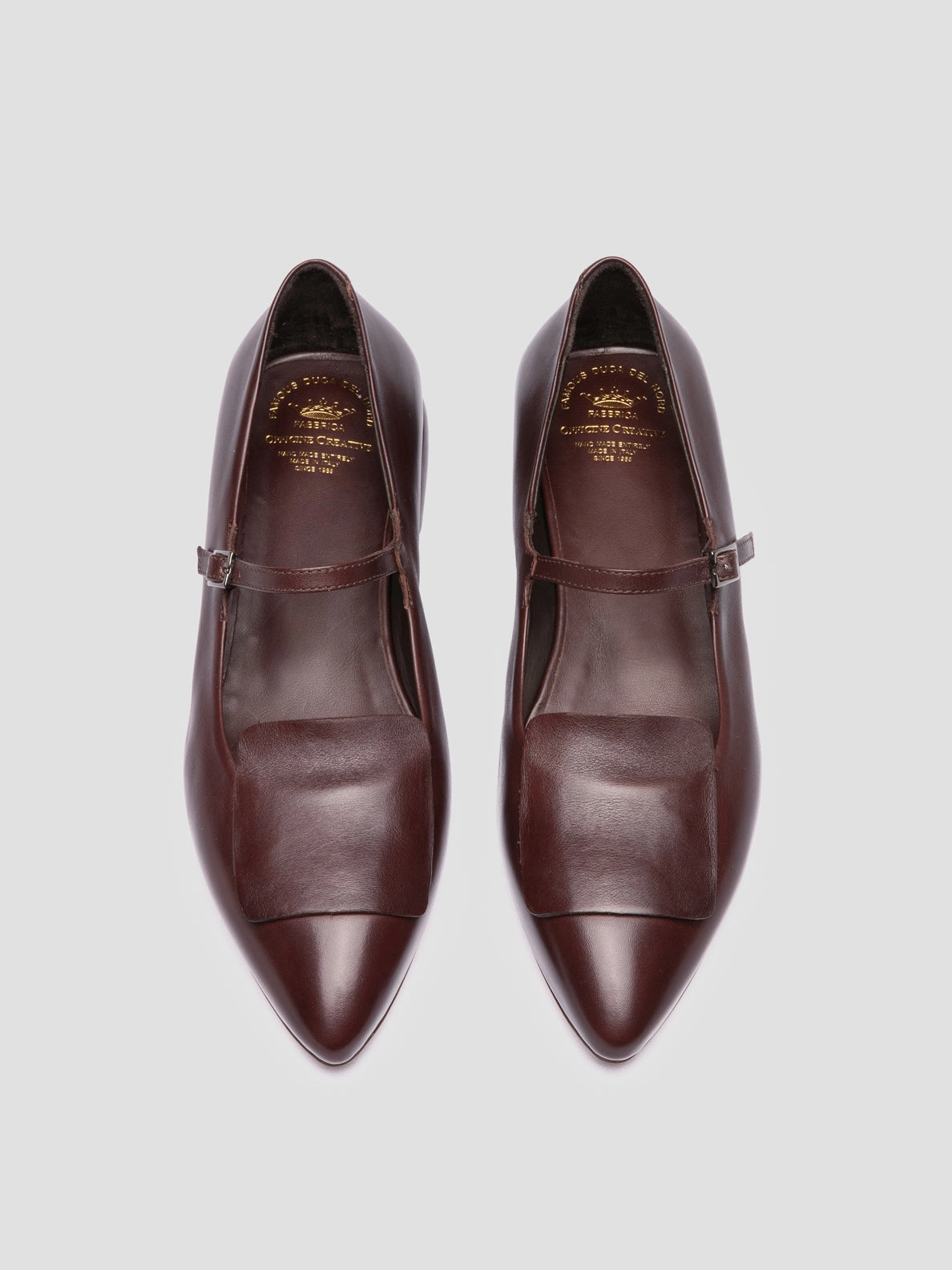 SUE 008 - Brown Leather Mary Jane Amazon Mary Jane Strap Shoes