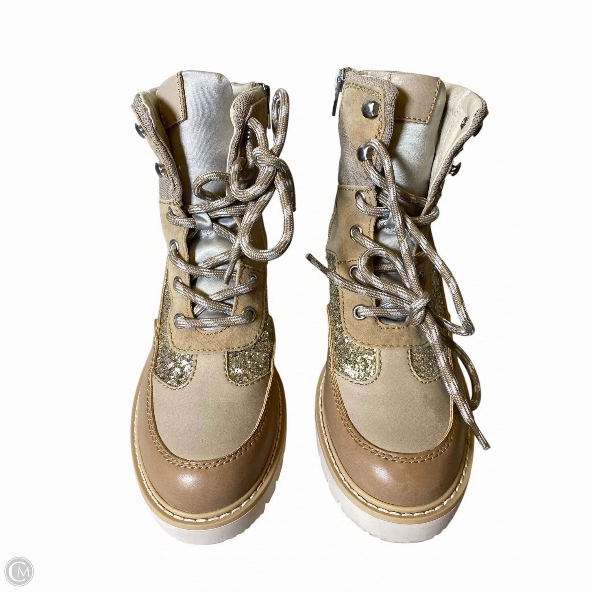 Combat Boots Work Boots Combat By Dolce Vita In Brown & Cream, Size: 8