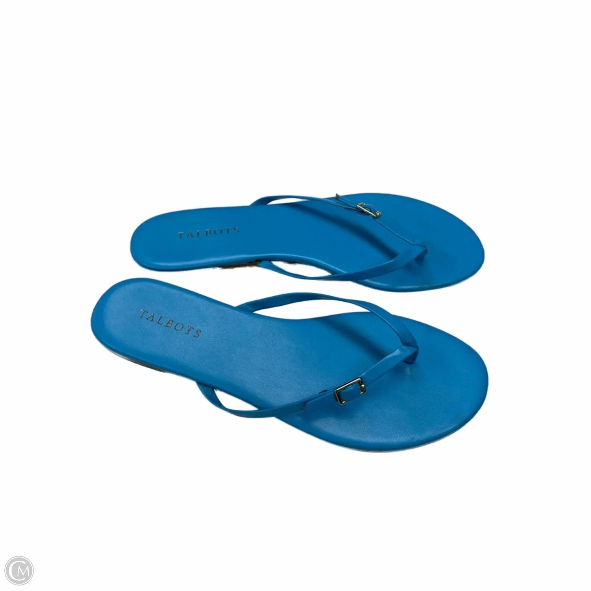 Sandals Flip Flops By Talbots In Blue, Size: 10 Flip Flops Canvas