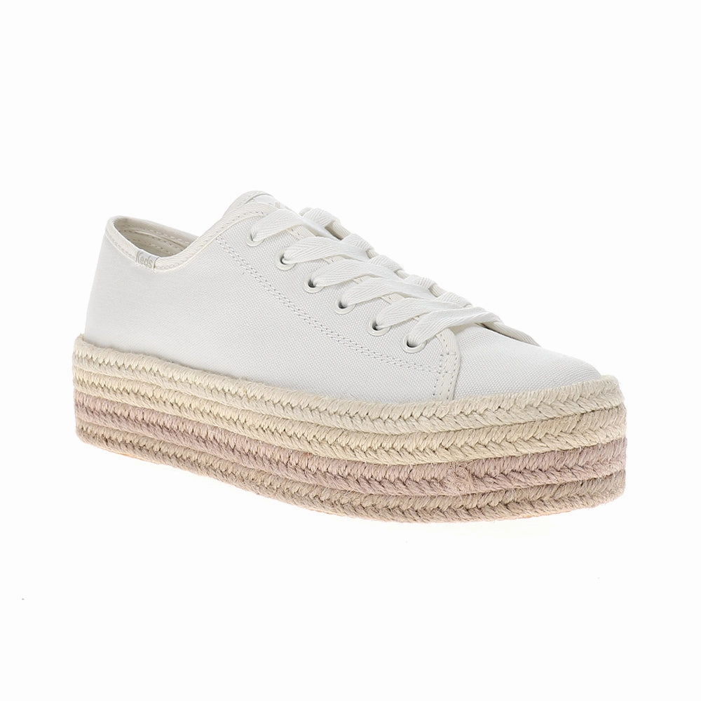Triple Up Canvas Jute Foxing Lace Up Sneakers 1950s Tennis Shoes
