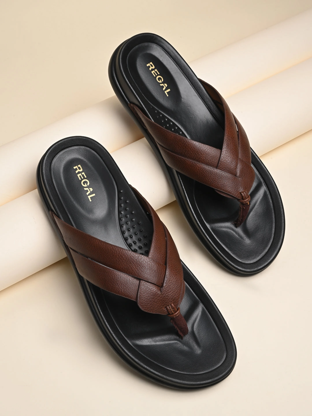 Regal Tan Men Casual Sandals J Slides Sandals