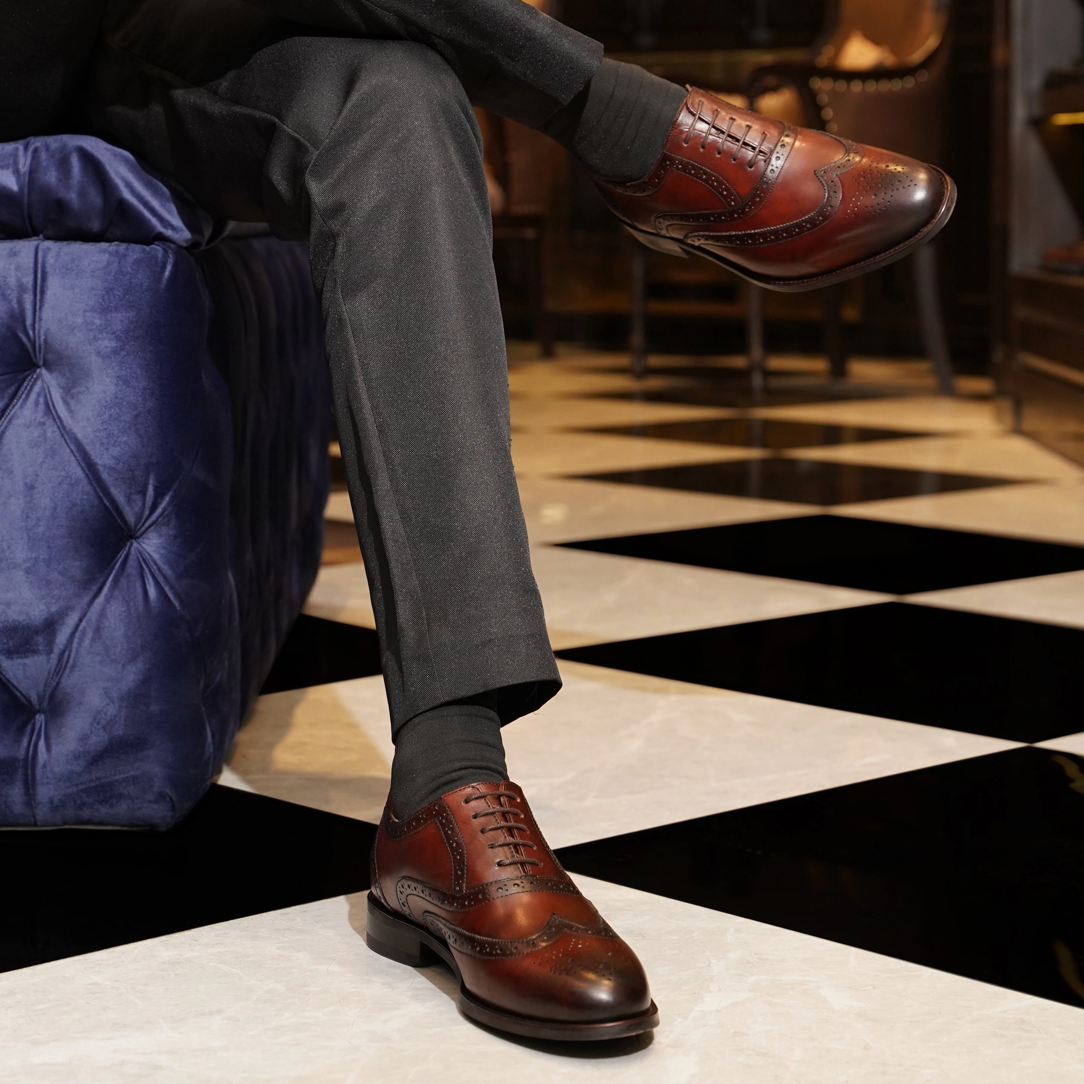 Worchester - Men's Reddish Brown Calf Leather Oxford Shoe Oxford Metallic