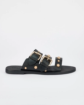 Hvar Slide Black/Gold Sanuk Slippers