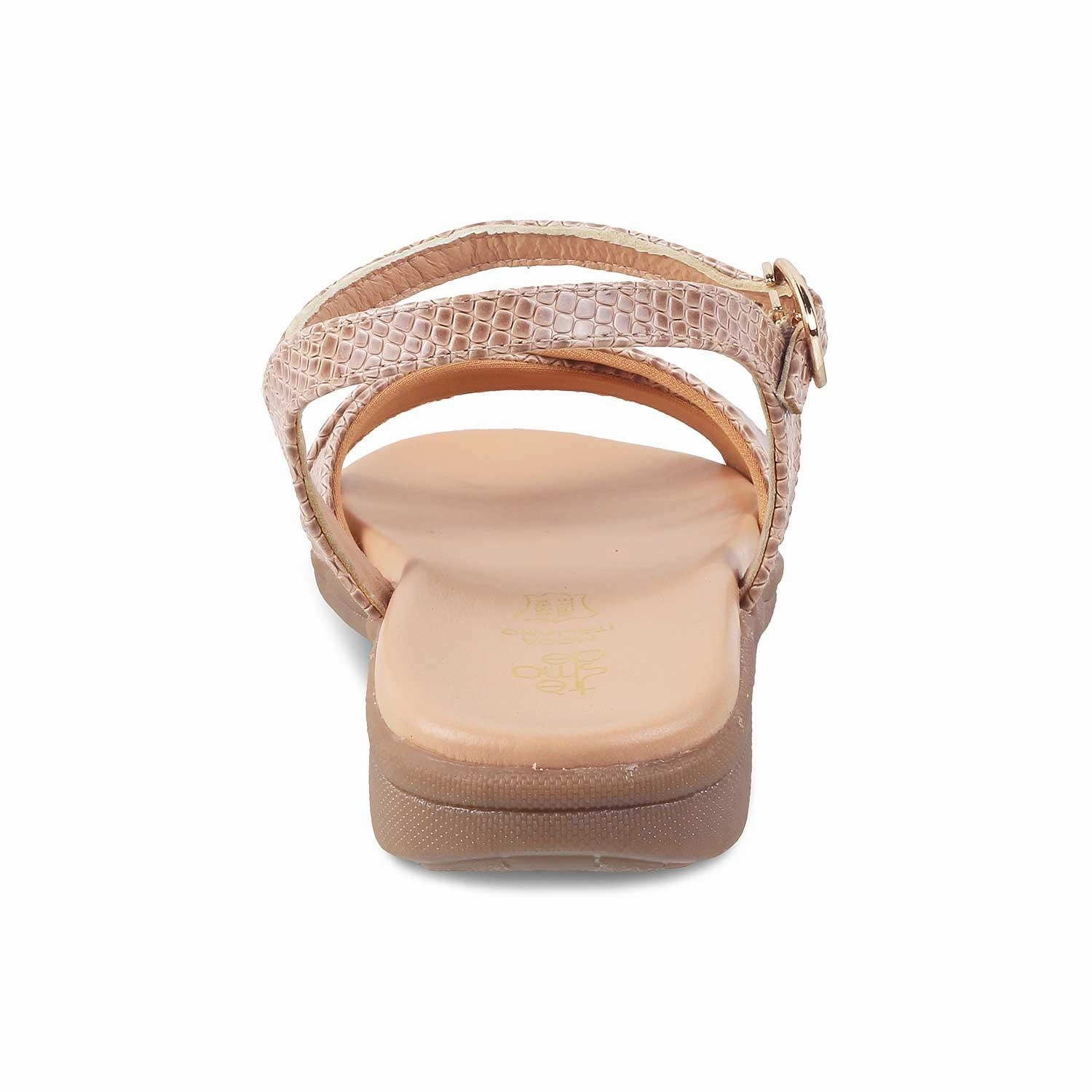 Flat Shoes Leather The Abackstrap Beige Women's Casual Flats Tresmode