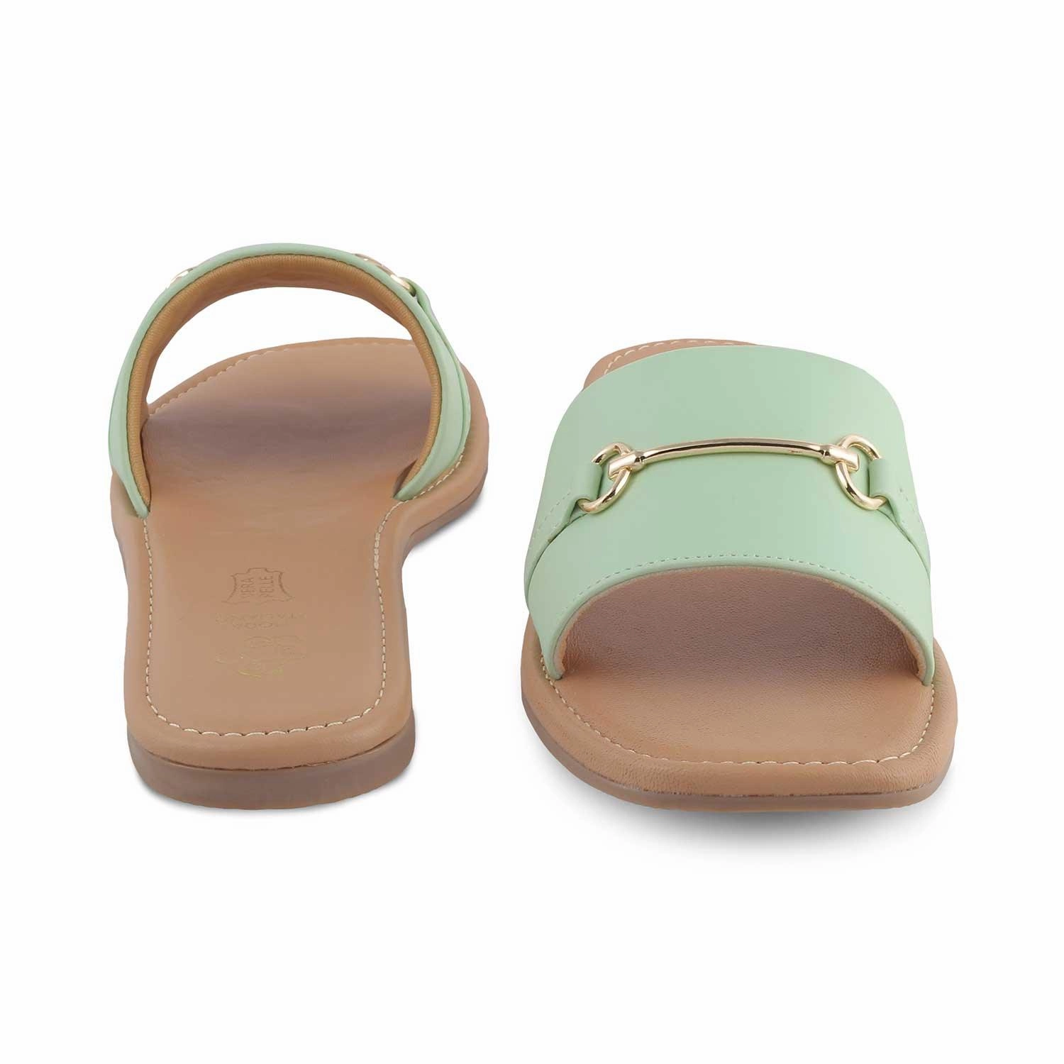 The Cafi Green Women's Casual Flats Tresmode Thick Soled Flat Shoes