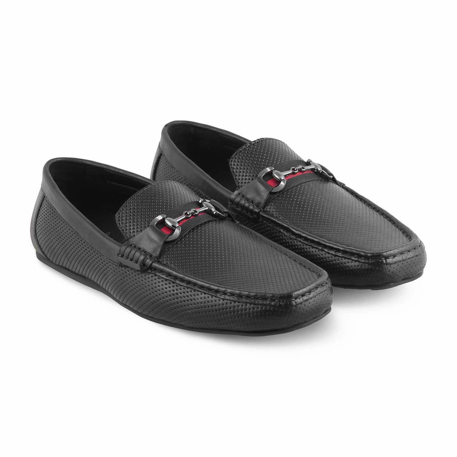 The Cedrive Black Men's Driving Loafers Tresmode Jewelled Loafers