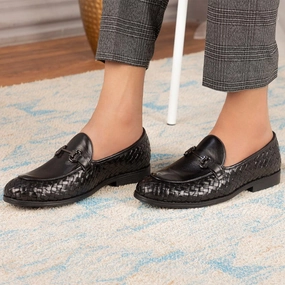 The Comme Black Men's Leather Loafers Tresmode Frye Loafers