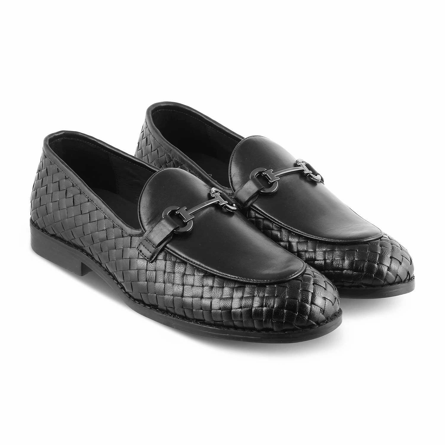 The Comme Black Men's Leather Loafers Tresmode Loafers Bar