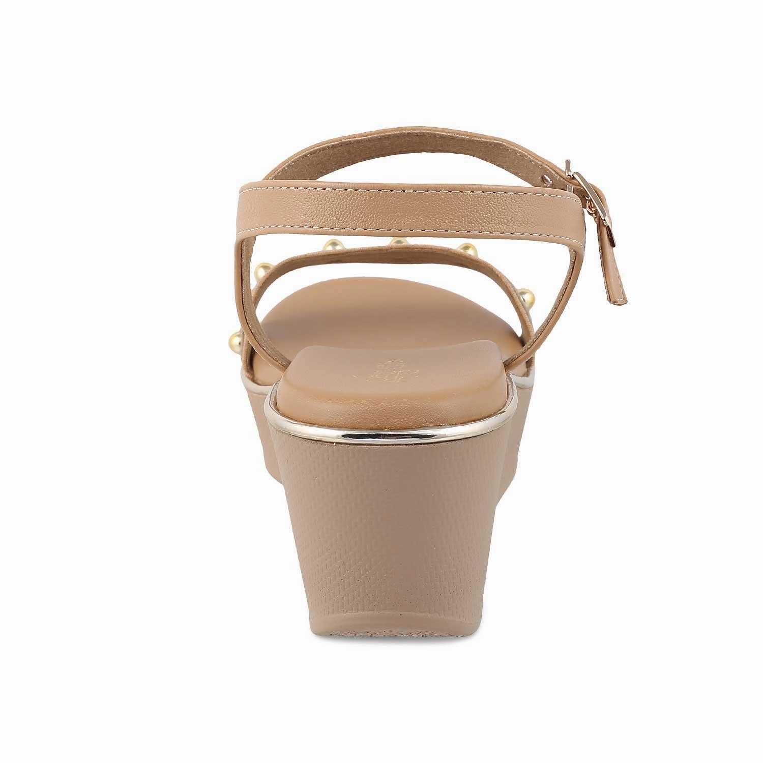 Woven Sandals Leather The Conq Beige Women's Dress Wedge Sandals Tresmode