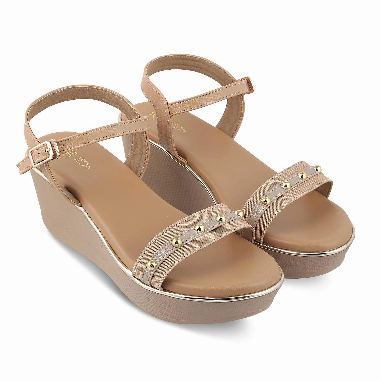 The Conq Beige Women's Dress Wedge Sandals Tresmode Amazon Orthopedic Sandals