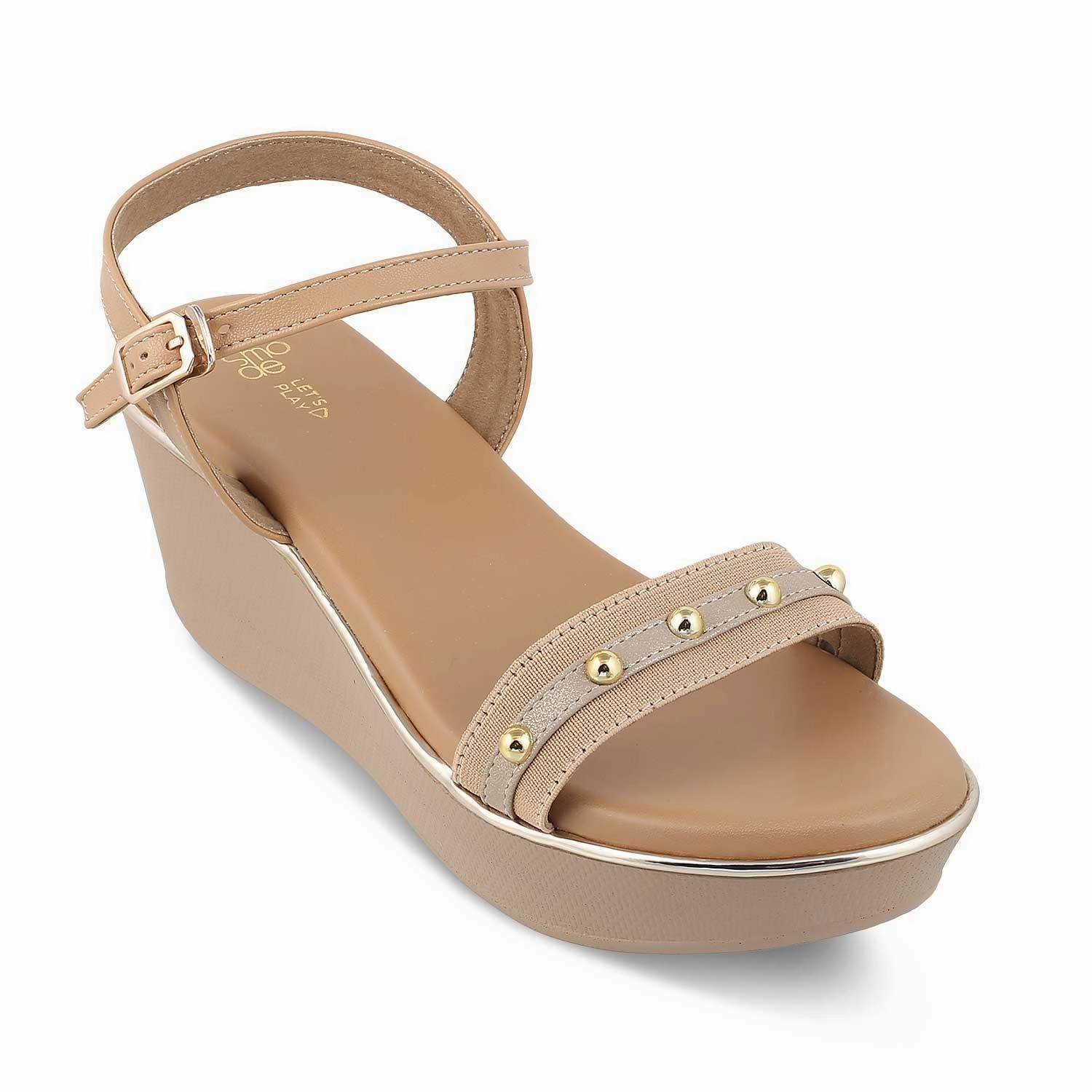 Spirit Sandals The Conq Beige Women's Dress Wedge Sandals Tresmode