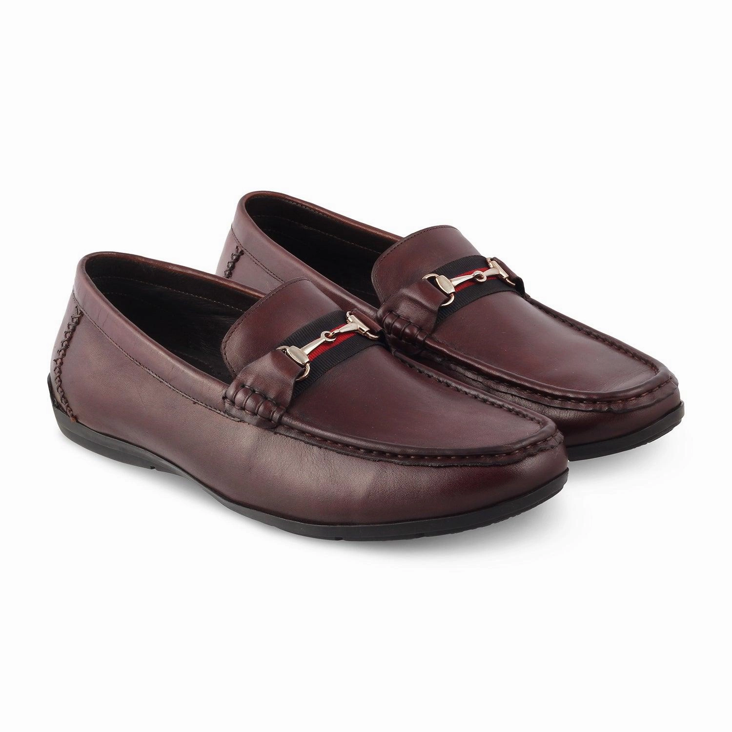 The Crada Brown Men's Leather Driving Loafers Tresmode Loafers Tuxedo