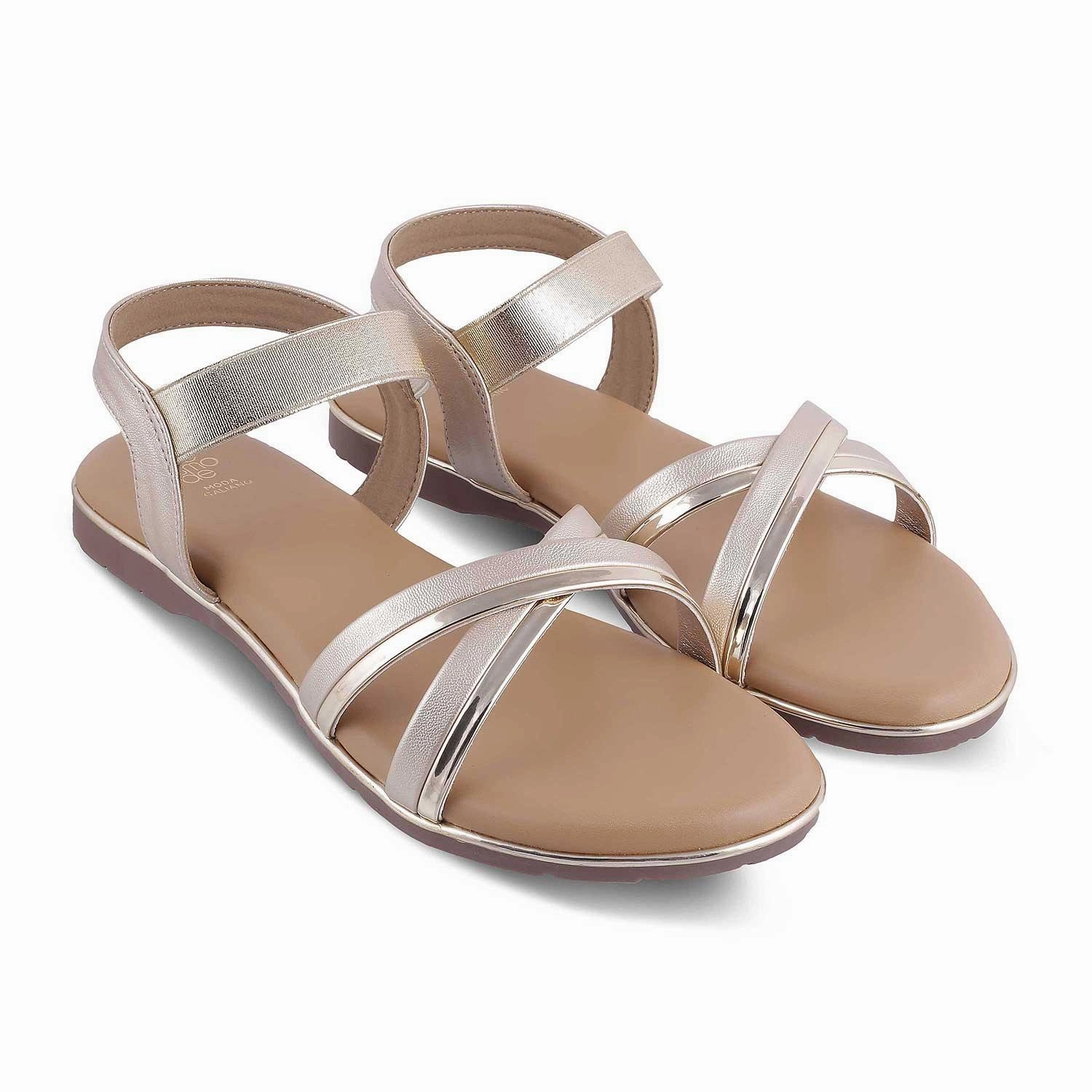 The Flashine Gold Women's Dress Flats Tresmode Wedding Outfit Flat Shoes