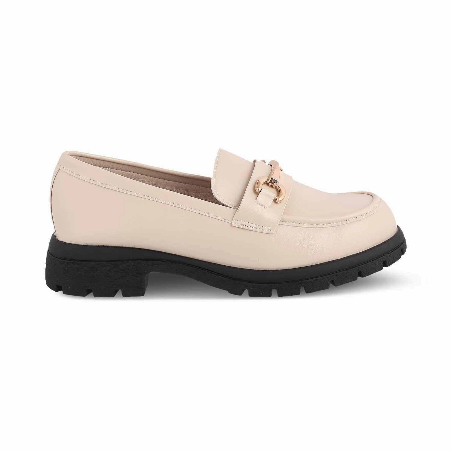Loafers Heart The Helsi Beige Women's Dress Chunky Sole Loafers Tresmode