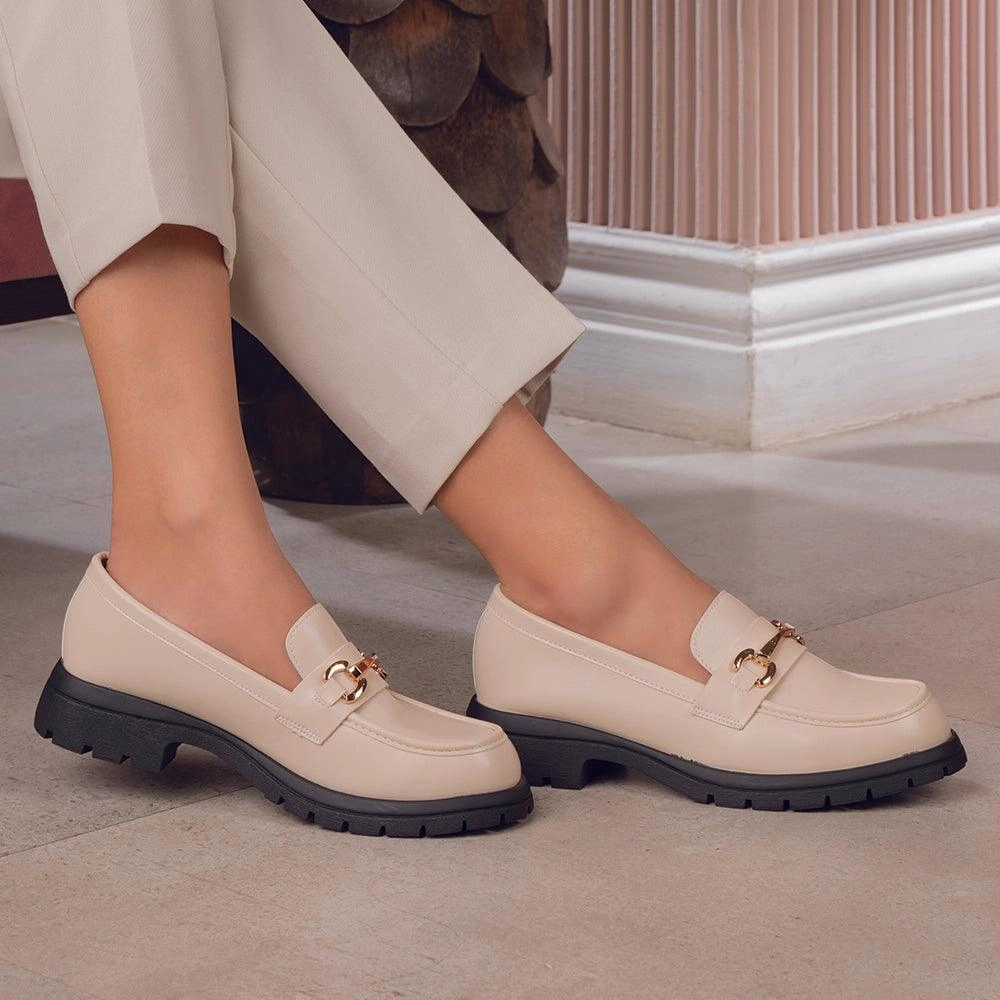 The Helsi Beige Women's Dress Chunky Sole Loafers Tresmode Aldo Dress Loafers