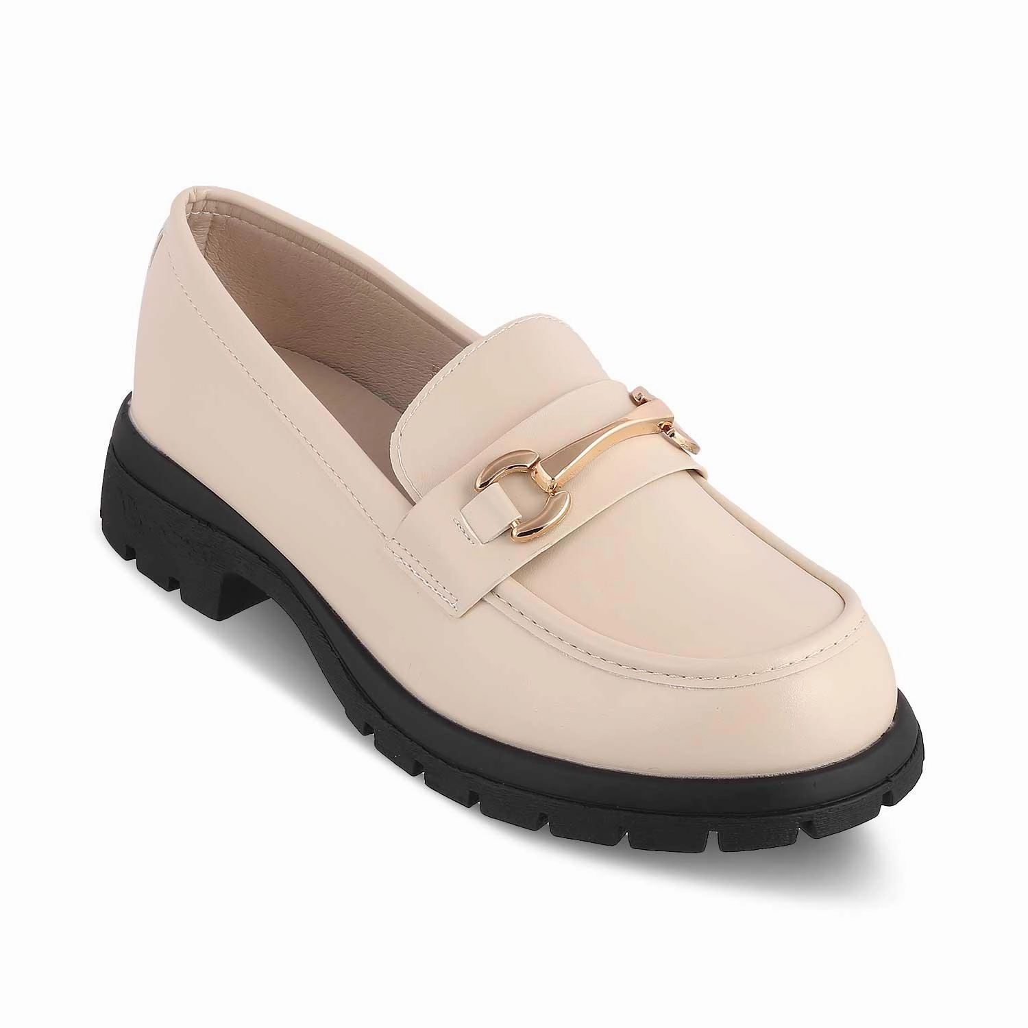 The Helsi Beige Women's Dress Chunky Sole Loafers Tresmode Timb Loafers