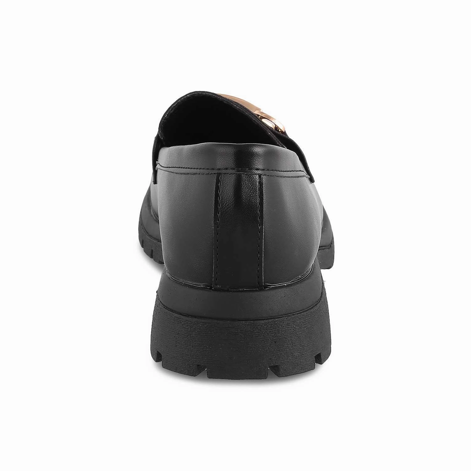 The Helsi Black Women's Dress Chunky Sole Loafers Tresmode Platform Lug Sole Loafers