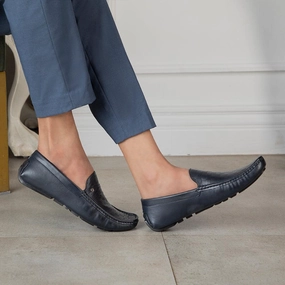 Open Toe Loafers The Kloaf Blue Men's Leather Driving Loafers Tresmode