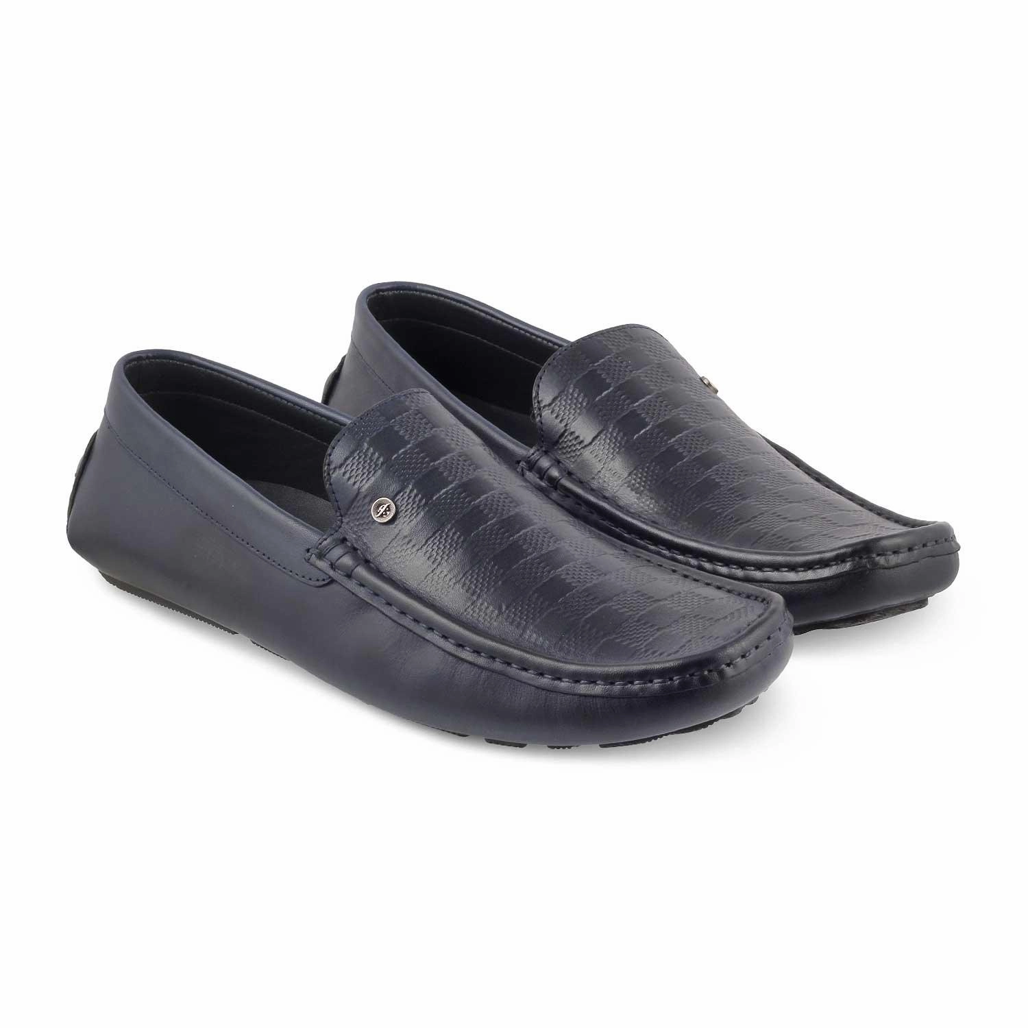The Kloaf Blue Men's Leather Driving Loafers Tresmode Loafers Street Style