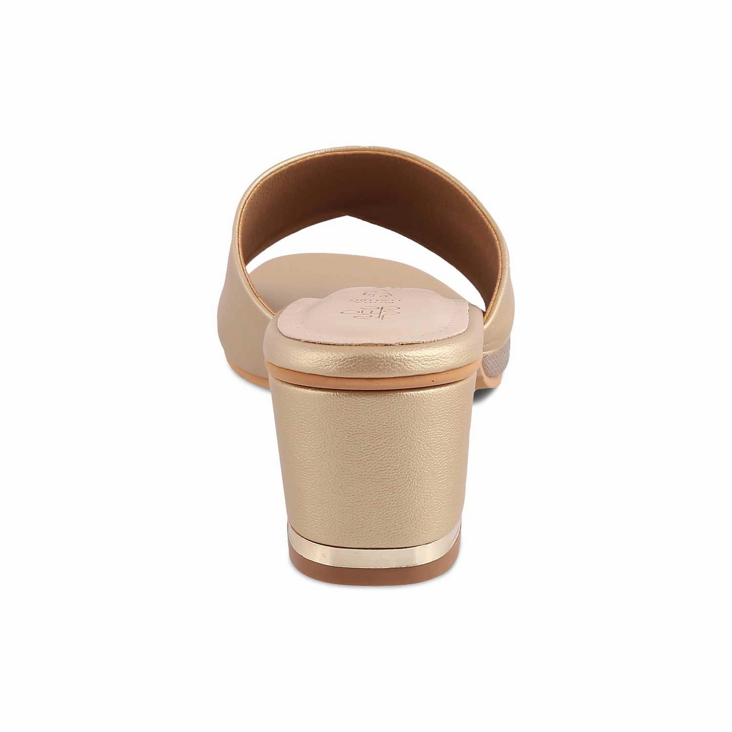 Santorini Sandals The Macky Gold Women's Dress Block Heel Sandals Tresmode