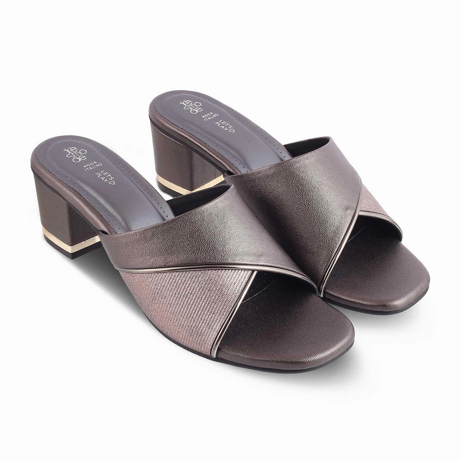 Tkees Sandals The Macky Pewter Women's Dress Block Heel Sandals Tresmode
