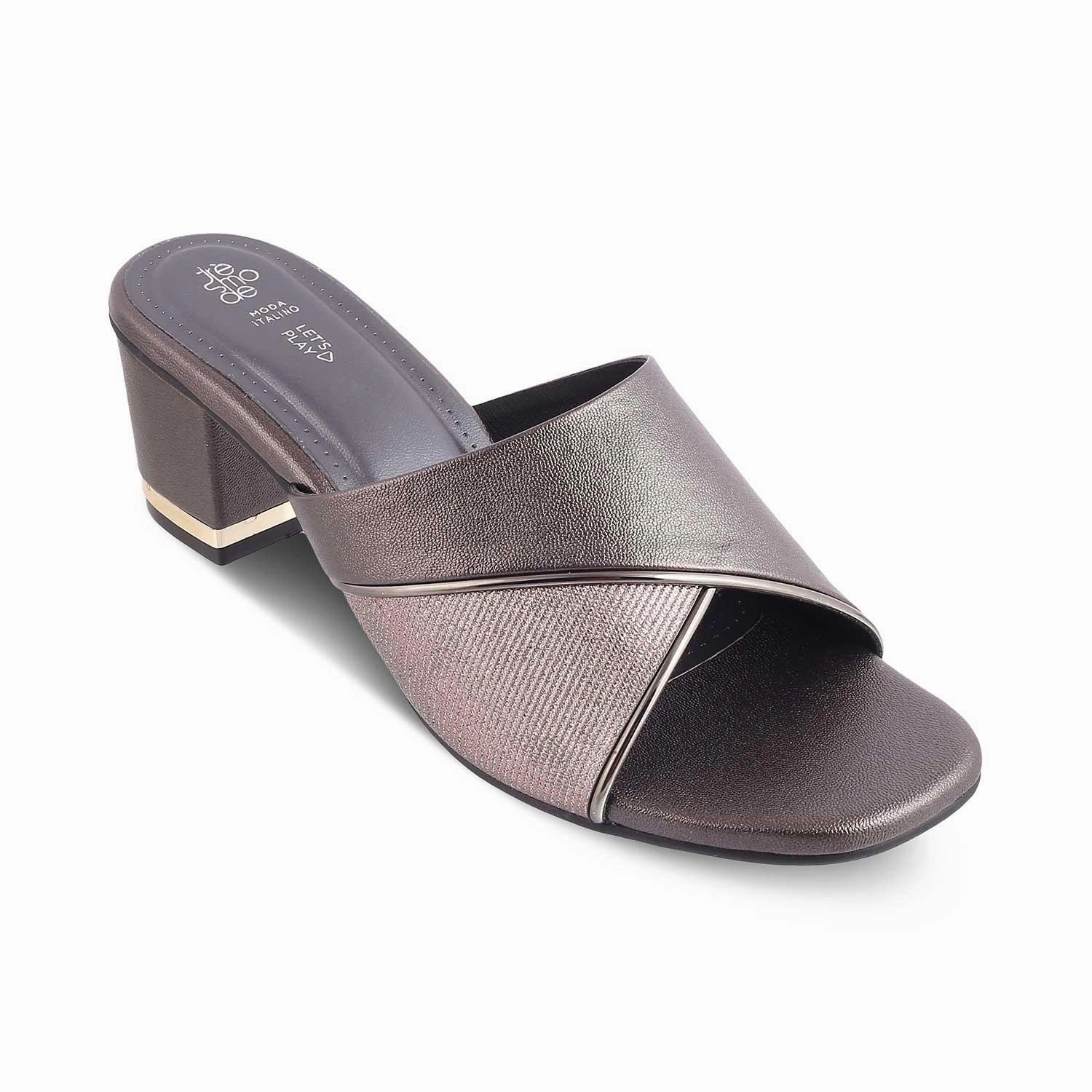 Piper Sandals The Macky Pewter Women's Dress Block Heel Sandals Tresmode