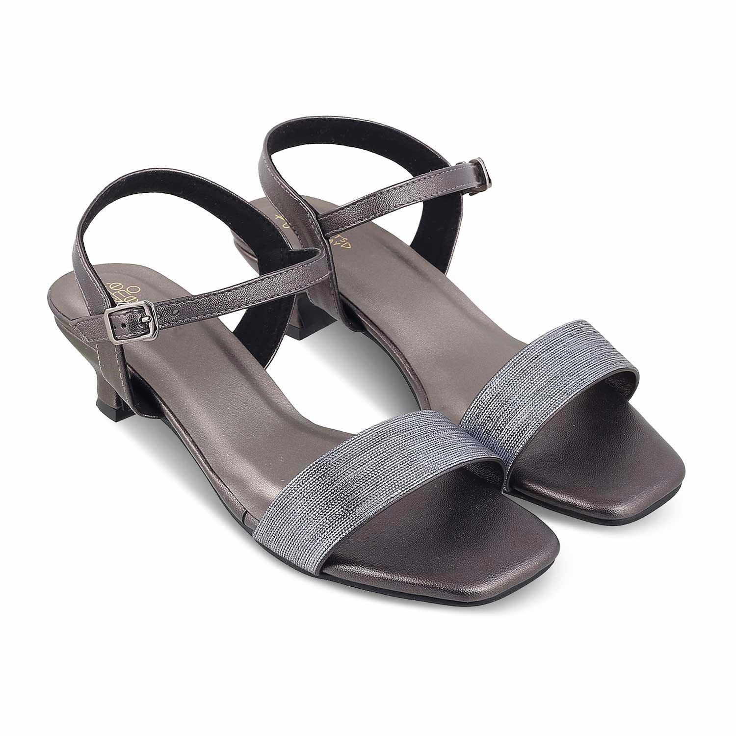 Sandals Dunn's River Jamaica The Monty Pewter Women's Dress Block Heel Sandals Tresmode