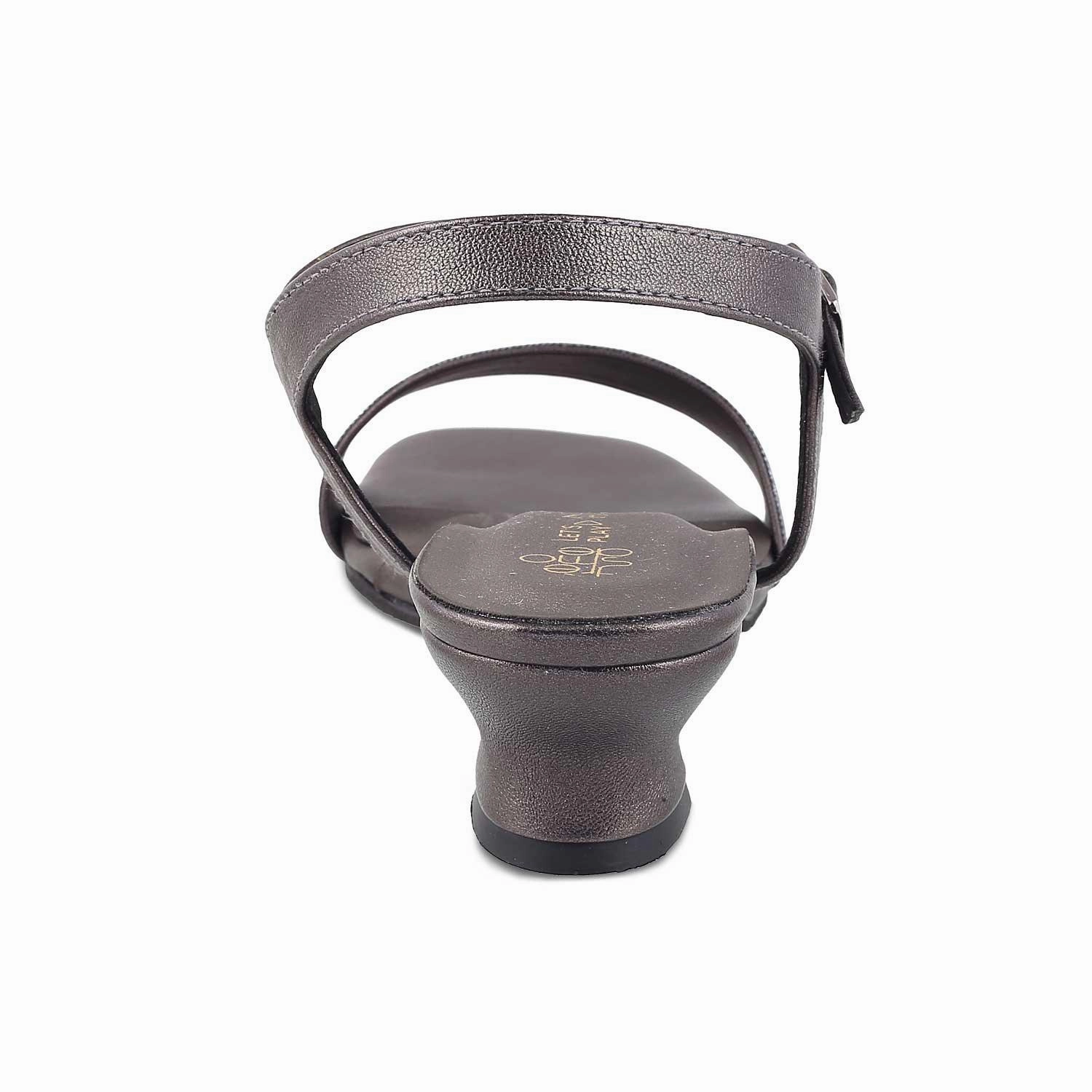 The Monty Pewter Women's Dress Block Heel Sandals Tresmode Comfortable Sandals For Walking