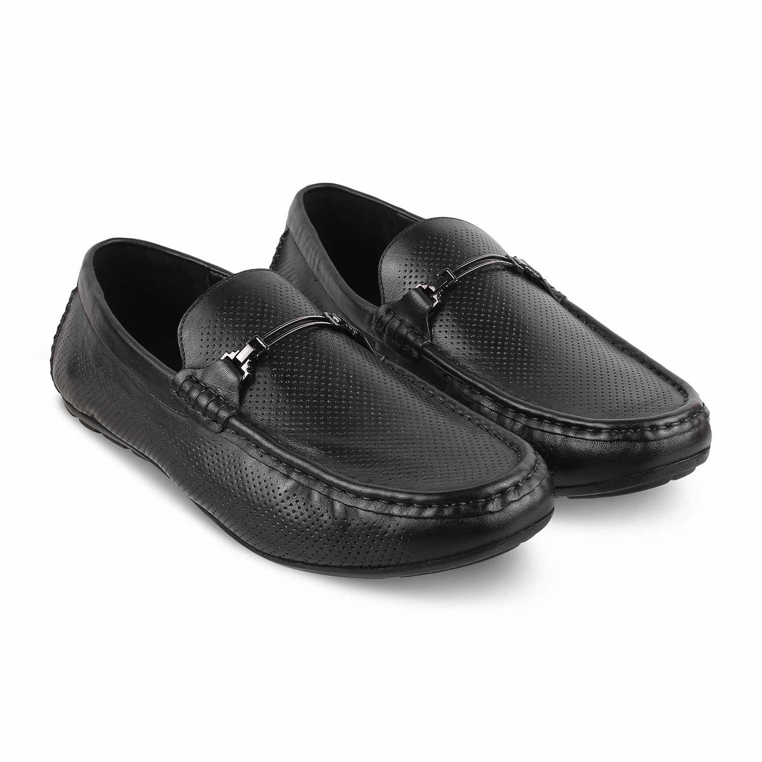 Jm Weston Loafers The Open-2 Black Men's Leather Loafers Tresmode