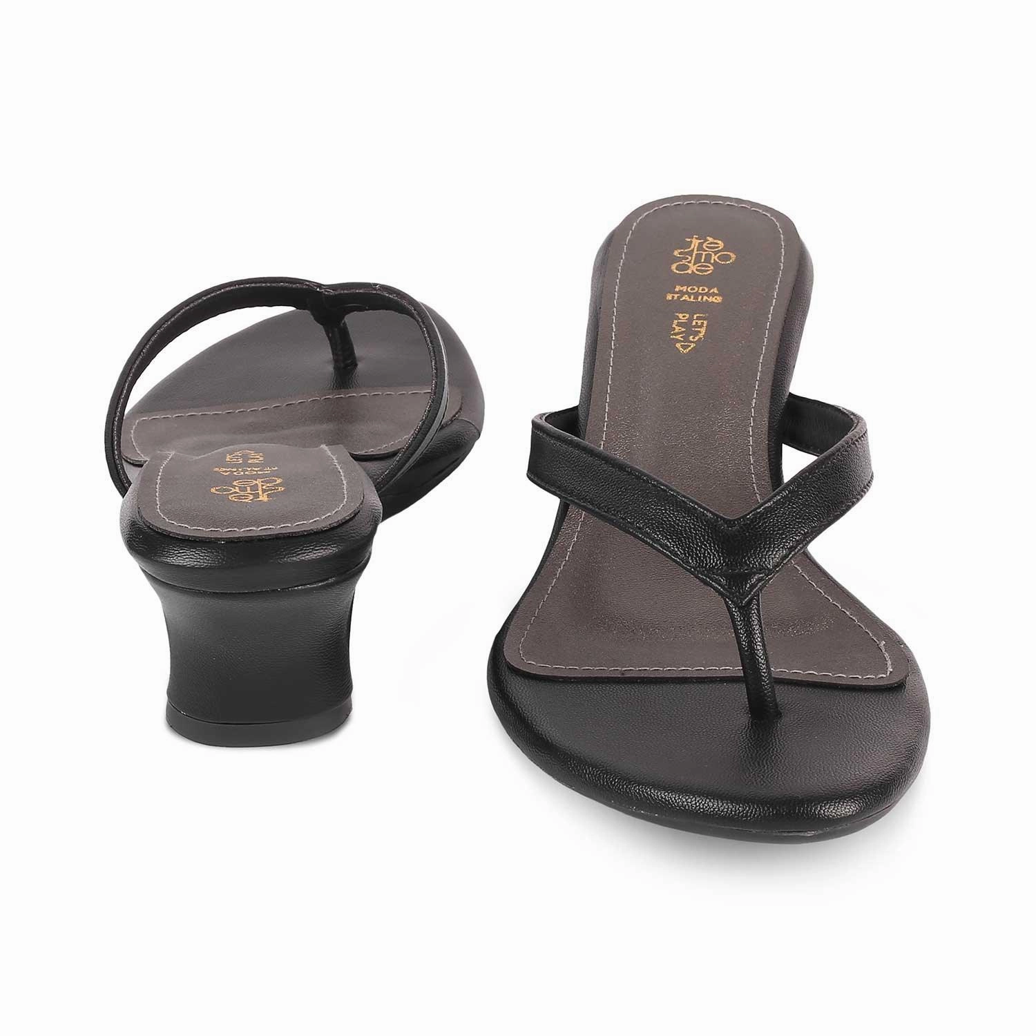 The Puglia Black Women's Dress Heel Sandals Tresmode Yoga Sling Sandals